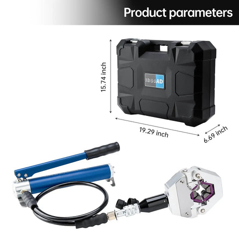Rock Solid Manual Hydraulic Hose Crimper Kit For Quick AC Air Conditioning Repair Aluminum Alloy Handheld Crimping Tool With Separate Pump Fits Beadlocking Barrier Hose Lines