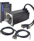 Stepper motor CNC kit with CL86T driver, Nema 34 closed-loop axis, black housing and cables