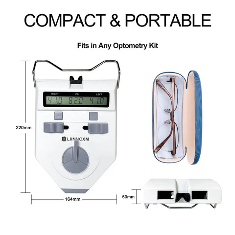 Digital Pupillary Distance Meter For Precise PD Measurements Ophthalmic Tool With 0.5 Millimeter Resolution Binocular Range 45 To 82 Millimeters And Monocular 22.5 To 41 Millimeters Easy Direct Point Taking For Eye Exams Pro Grade Optometry, compact 220mm unit