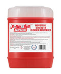 Heavy Duty Five Gallon Industrial Degreaser That Works Like A Charm To Blast Oil Grease And Carbon Off Shop Floors Engine Blocks And Concrete For Serious Garage Cleanups in a red jug.