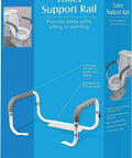 Toilet Safety Frame With Adjustable Width One Size Fits Most Toilets 16 To 18 Inches Sturdy Grab Bars Support Up To 300lbs Easy Sit Or Stand