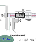 Heavy Duty Digital Caliper Crafted For Round Hole Center Layouts Paired With Quick Cone Finding Tips Geared Toward Shop Repairs Or Backyard Mods Covering 10 To 200 Mm Spans Delivers Dead Nuts Precision Every Shift, showing LCD display and measurement scale.