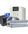 Heavy Duty CNC Milling Spindle With ER25 Collet And 7.5KW VFD Drive 125mm Clamp Solid Water Cooled Motor For 380V Routing control panel, water pump, and motor shown together.