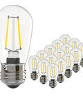 15 Pack Dimmable S14 LED Bulbs 2W 2700K Cozy Warm White Vintage Filament Vibe Waterproof Outdoor String Lights