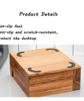 Level Up Your Home Bar Setup With This Sturdy Wood Espresso Tamper Holder And Knock Box For 58mm Portafilters, Keeps Your Workspace Crisp And Totally Stress Free - Espresso tamper holder with non-slip feet.