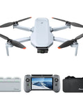 Atom 2 Fly More Drone Combo With RC PTD 1 For Adults 4K Video 8K Photo 10KM Transmission 96 Minute Flight shown with accessories.
