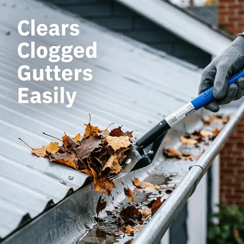 Legit Heavy Duty Two In One Roof Shingle Removal Shovel With Built In Nail Puller Comb And Short D Handle Made From Tough Carbon Steel To Make Your Reroofing Jobs Hella Easier clears leaves from gutter