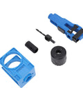 Get That Mortise Done Fast With This Premium Door Lock Installation Kit Featuring Auto Positioning For Precise Scoring And Chiseling On Wooden Doors To Make Your Job Easier blue ABS door mortise kit with drill bit