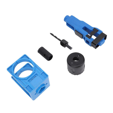 Get That Mortise Done Fast With This Premium Door Lock Installation Kit Featuring Auto Positioning For Precise Scoring And Chiseling On Wooden Doors To Make Your Job Easier blue ABS door mortise kit with drill bit