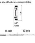 Beefy 16 Inch Drawer Slides Six Pairs Side Mount Ball Bearing Rails diagram with dimensions and features highlighted