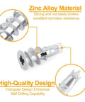 120 Piece Zinc Alloy Drywall Anchor Kit With 60 Self Drilling Anchors And 60 Expansion Screws For Drywall, zinc alloy self-drilling anchor close-up
