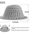 Silicone Collapsible Bathtub Drain Hair Catcher And Protector, gray, 4.5x2 inches, for pop-up and regular drains, side view