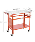 Built Like A Tank Steel Welding Workbench 40 By 24 Inches Handling 800 Lbs with red structure and double storage shelf.