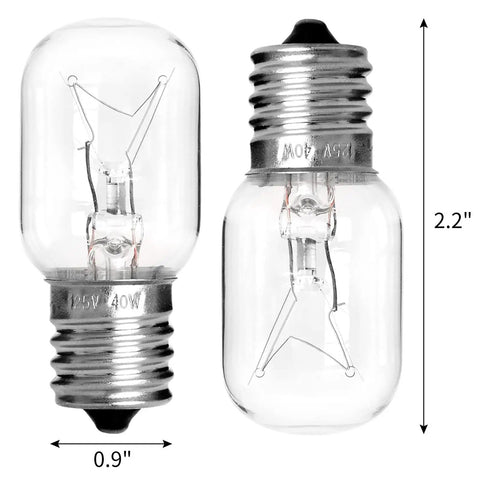 Microwave Light Bulbs 125V 40W for GE Whirlpool Maytag Kenmore Over Range Hood Dimmable Replacement Bulbs 2 Pack E17 base