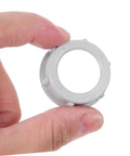Plastic Electrical Insulating Bushing 4 Inch Heat Resistant Weatherproof 100 Pcs Outdoor Control Panel Bushing Install Versatile For Control Panels Machinery Wiring Enclosures, 3/4 inch gray plastic bushing held by hand