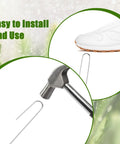 100 Pack Drip Irrigation Staples, J Shape Garden Stakes, 5 Inch Lawn Pins for Securing Half Inch Drip Tubing, hammer installation
