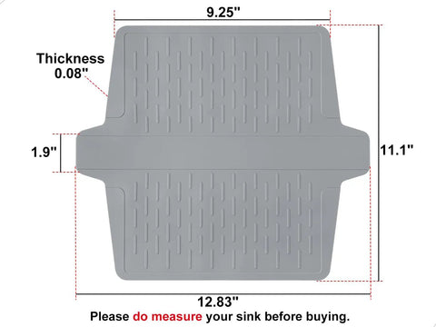 Double Sink Mat Protector With 36 Suction Cups No Odor No Stains Super Soft Divider Pad, dimensions and size details