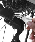Bicycle Rear Derailleur Chain Gap Gauge Tool For RD9250 8150 7150 Bikes in use on bike wheel