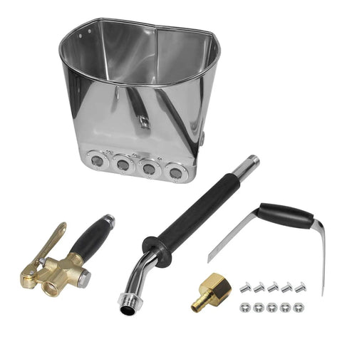 Tough As Nails Stucco And Mortar Sprayer Built For Smooth Wall Texture Applications With Large Stainless Steel Hopper and attachments.