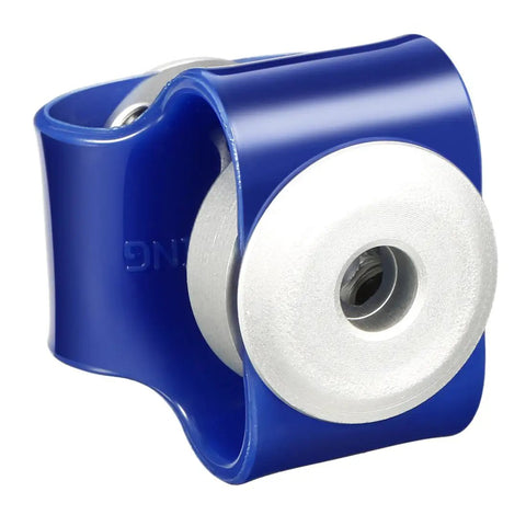 Flexible Shaft Coupler 18Mm Diameter 28Mm Length With 6Mm To 6Mm Bores Hella Flexible Tpu Elastomer Core Aluminum Clamping Hub blue finish