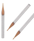 3Pcs tungsten carbide end mills, 4-flute, 10mm cutting length, copper-tipped silver bodies