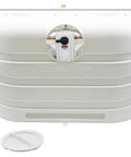 Dual 20Lb Propane Tank Cover For RV And Travel Trailer Heavy Duty White Plastic With Side Access Port And Individual Top Hatches