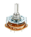 1 Pole 11 Position Band Selector Rotary Switch, Single Deck, 9mm Mount Thread, 6mm Shaft, 14mm Shaft Length, 12 Pins