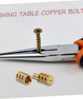 Heavy Duty Copper Dowel Table Leaf Hardware Set With Bolt Sleeve Connectors And Fasteners For Replacing Table Leaves And Cabinet Hardware Spares Lifetime Parts DIY Friendly And Built To Last, copper sleeves with screw