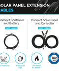 200 Watt 12 Volt N Type Solar Panel Kit With Adventurer 30A Charge Controller Road Ready Setup For Rvs Campers Vans And Boats Premium Cells 16ft and 30ft extension cables for solar setup.