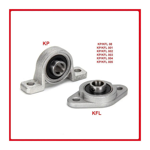 High Grade Zinc Alloy Pillow Block Bearing With Seat Mounted Support Bracket For Industrial Machinery Compatible With 8Mm 10Mm 12Mm 20Mm 25Mm 30Mm Sizes To Match KP Model Demands Spot On Packed In A Box Of Ten Pieces For The Crew Grabbing Fire Gear. KP and KFL pillow block bearings, zinc alloy seat mount