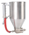 Industrial Grade Pneumatic Cement Mortar Sprayer stainless steel hopper and red hose for textured paint application.