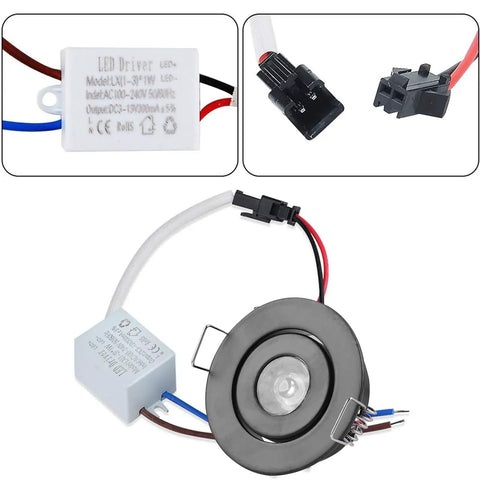 Sorfia 10pcs 2 inch Gimbal LED Recessed Light Small Recessed Lights AC110V with LED driver and connectors.