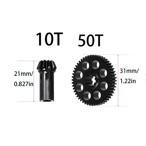 Heavy Duty Metal Differential RC Spur Gear Kit For MJX Hyper Go 1 14 And 1 16 Models Includes 50T Main Gear Bevel Pinion