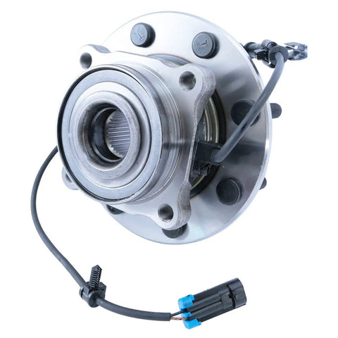Rock Solid Front Wheel Bearing And Hub Assembly Kit For 01-07 Chevy Silverado 3500 Gmc Sierra 3500 Classic Rwd Drw close-up view of steel bearing and hub