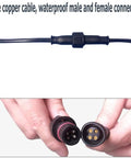 JUDYSSY Solar Flood Lights Led Solar Floodlight connectors with pure copper cables, waterproof male and female connectors.