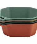Stacked bowls from ComplEAT Outdoor Tableware Set For Camping And Hiking, 9-Piece Nestable Polypropylene Dinnerware With 4 Bowls