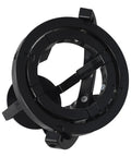Self Leveling Cup Holder With Gyroscopic Anti Spill Guard, 60 Degree Rotating Clamp For Motorcycle Truck Tractor Scooter, Lock Those Drinks Down On Rough Roads, Universal Fit For Hot And Cold Cups And Cans, Black - black gyroscopic cup holder seen from above, showing clamp and swivel design.