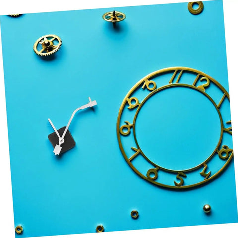 Vinyl Record Clock Mechanism Kit For DIY Projects Easy Install And Accurate Timekeeping with gears and clock face on blue background