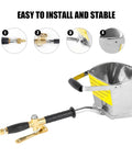 Heavy Duty Portable Pneumatic Cement Mortar Sprayer Featuring Four Hole Nozzle with a metal bucket and air connection for easy use.