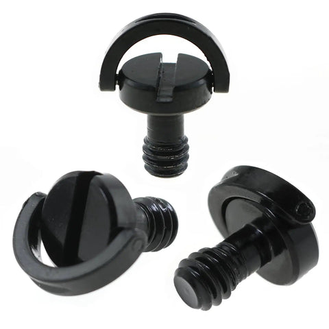 Three Pack Stainless Steel D Ring Camera Screws One Quarter Inch Quick Release Tripod Nut For Cameras Straps Monopods