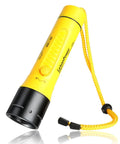 Yellow Underwater Dive Light 1800 Lumens Beast Brightness Waterproof IP68 To 100m Rechargeable Cree LED Flashlight