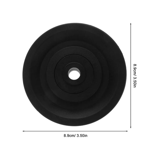 4 Pack Weight Lifting Pulley Wheels With Nylon Bearings And Cable Rollers For Gym Equipment Replacement Parts 22.5mm And 25mm Width For Home Gym And Commercial Machines Easy Install Durable, black 8.9cm pulley wheel