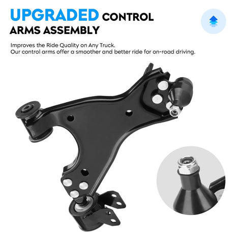 GMC Front Lower Control Arm With Ball Joint Kit 2Pc Set for Traverse 2009 2017, black suspension component close-up