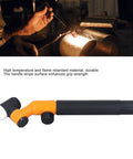 Air Cooled Welding Torch Head With 360 Degree Swivel Neck, One Handed Operation on workbench with metal pipe welding