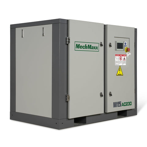 15HP Rotary Screw Air Compressor Workhorse With 45 CFM And 116 PSI For 230V 3 Phase Industrial Grade Powerhouse Built For Tough Jobs