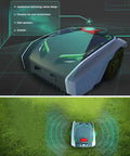 Top view of Ultra Quiet Robotic Lawn Mower For Big Yards Up To 1,500 Square Meters With Smart Satellite Navigation Auto Mowing