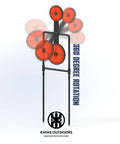 Double Spinner Auto Reset Steel Target For Centerfire Handguns Up To Forty Four Magnum with 360 degree rotation in use.