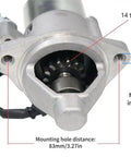 Close-up view of 12V Electric Starter Motor with 14 Teeth for 420cc Generators, highlighting 14-tooth pinion and mounting details.