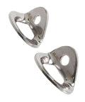 Heavy Duty 316 Stainless Steel Bolt Hanger, Tough As Nails Aerial Climbing Anchor With Bulletproof Grip For Weather Resistant Outdoor Rigging And Weekend Builds, two climbing anchors with mounting holes.