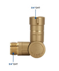 Brass Swivel Hose Connector With 180 Degree And 360 Degree Flex, Heavy Duty Anti Kink Adapter For Faucets, Taps, Sinks, Washing Machines And RVs, Rust Proof, Easy Install, 3/4 GHT